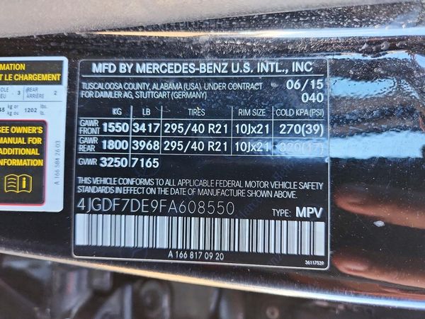 2015 MERCEDES-BENZ GL-CLASS GL550 4MATIC — VINS