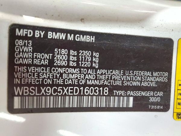 2014 BMW M6 — VINS