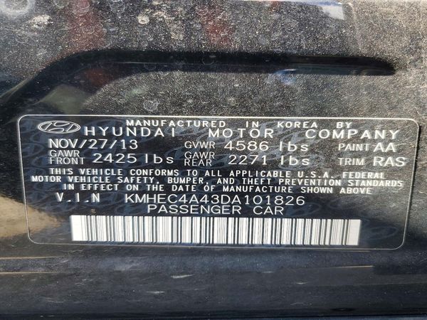2013 HYUNDAI SONATA Hybrid / Hybrid Limited — VINS