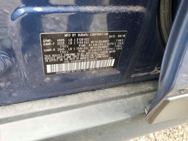 2019 SUBARU OUTBACK Premium+ES — VINS