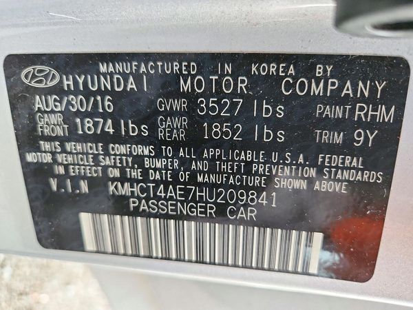 2017 HYUNDAI ACCENT SE Base — VINS