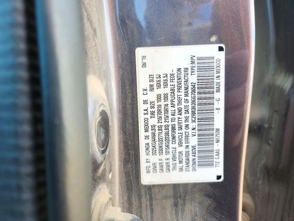 2016 HONDA CRV LX — VINS