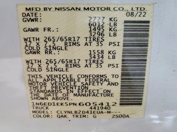 2023 NISSAN FRONTIER