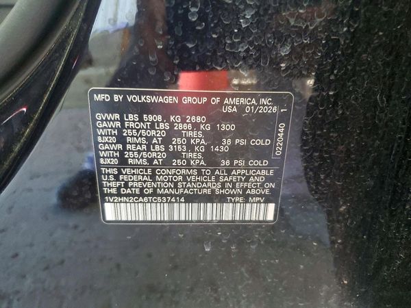 2026 VOLKSWAGEN ATLAS 4Motion SE — VINS