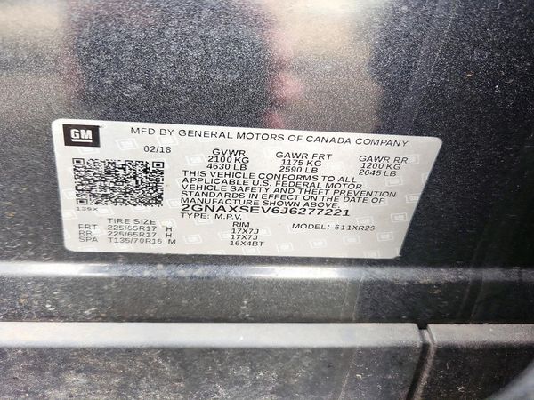2018 CHEVROLET EQUINOX LT (1LT) — VINS