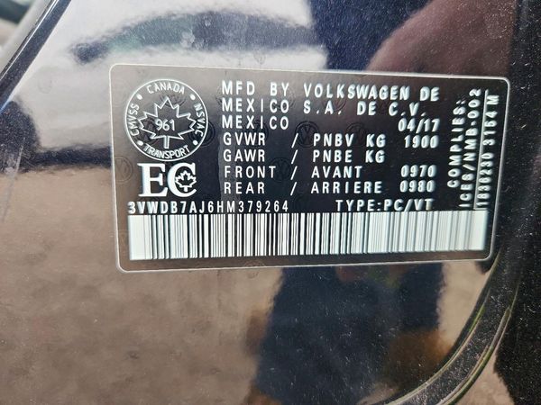 2017 VOLKSWAGEN JETTA SE — VINS