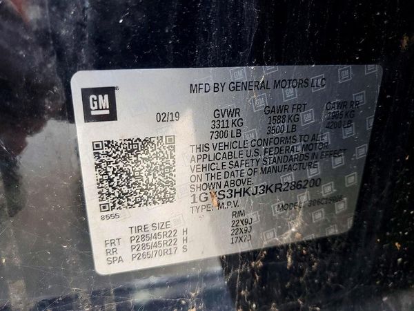 2019 CADILLAC ESCALADE ESV Luxury — VINS