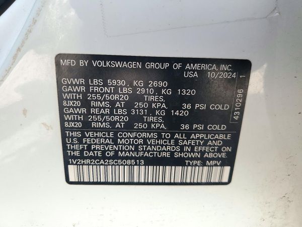 2025 VOLKSWAGEN ATLAS 4Motion SE — VINS