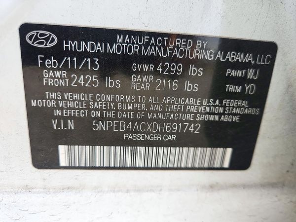 2013 HYUNDAI SONATA GLS/ GLS Popular — VINS