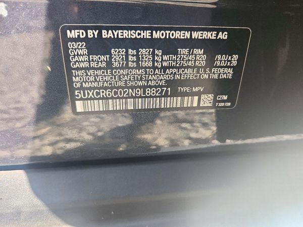 2022 BMW X5 xDrive40i — VINS