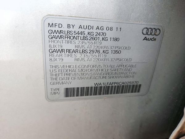2012 AUDI Q5 Premium Plus — VINS