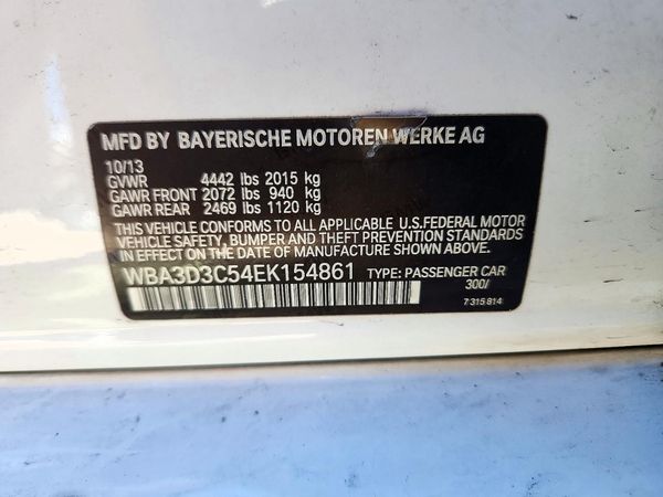 2014 BMW 3 SERIES — VINS