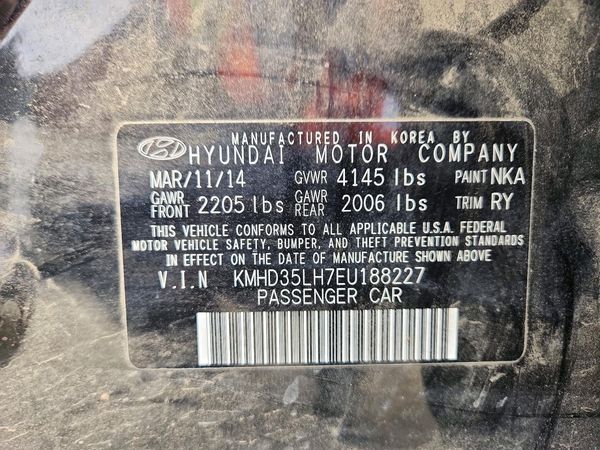 2014 HYUNDAI ELANTRA STD, Style, Tech — VINS