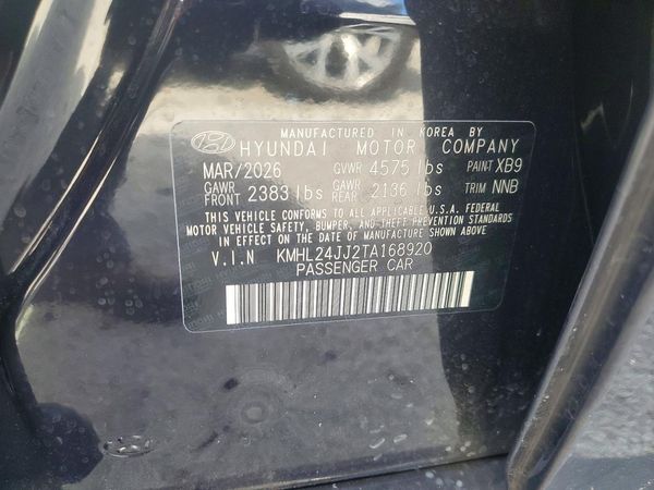 2026 HYUNDAI SONATA Blue — VINS