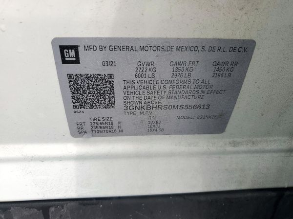 2021 CHEVROLET BLAZER 2LT — VINS