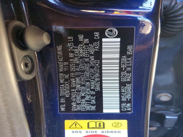 2019 LEXUS ES350 350 — VINS