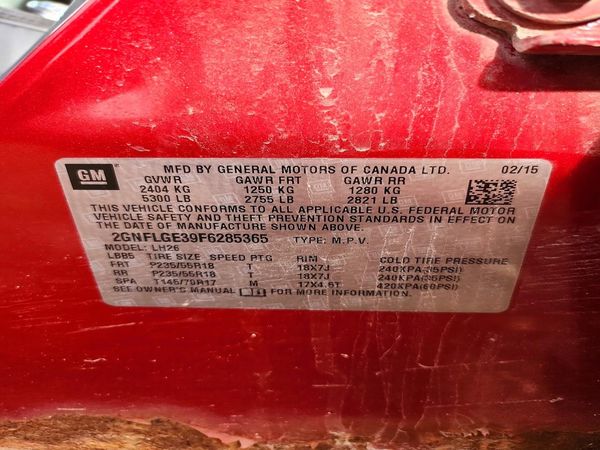2015 CHEVROLET EQUINOX 2LT — VINS