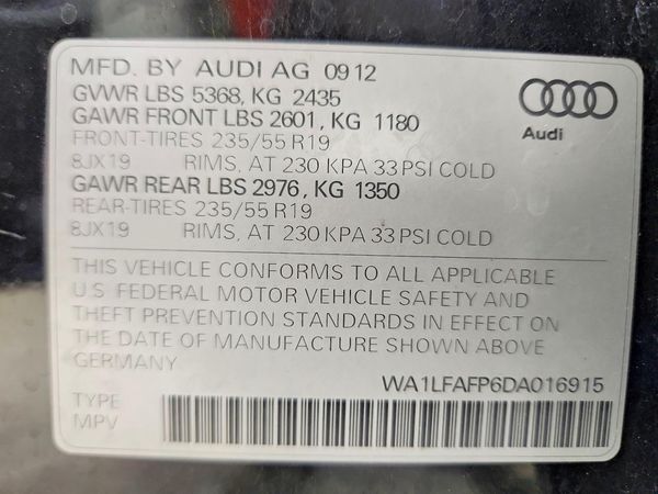2013 AUDI Q5 Premium Plus — VINS
