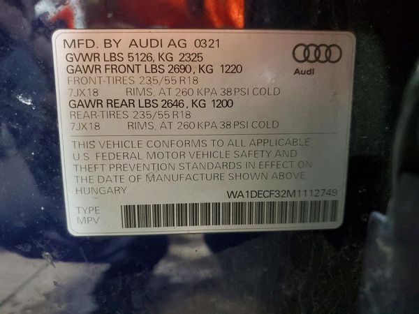 2021 AUDI Q3 S Line quattro Premium