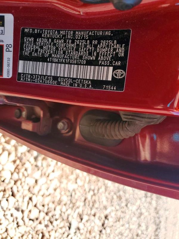2015 TOYOTA CAMRY — VINS