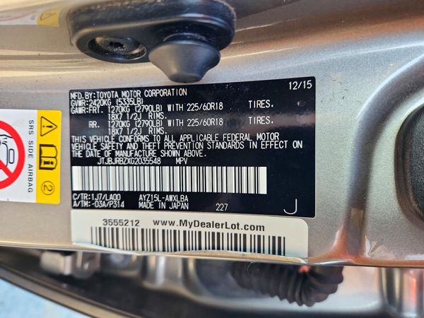 2016 LEXUS NX 300h Luxury — VINS