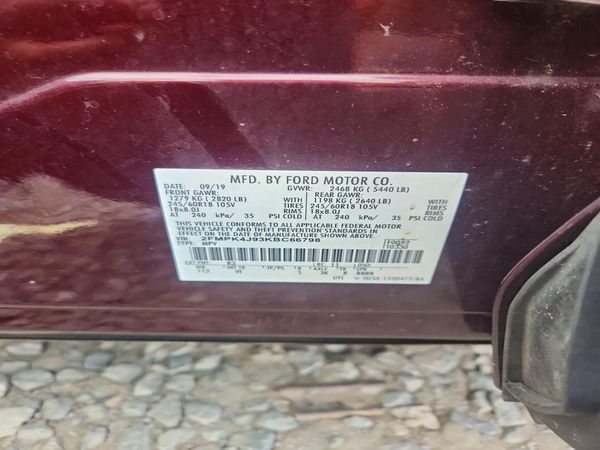 2019 FORD EDGE SEL — VINS