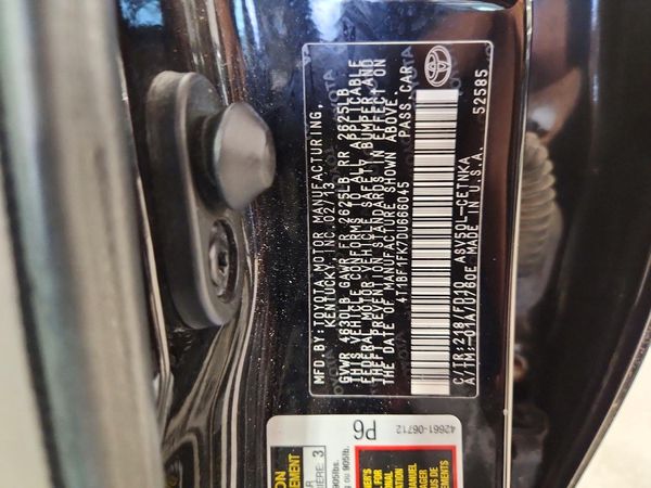 2013 TOYOTA CAMRY — VINS