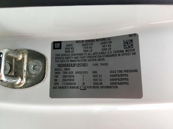 2015 CHEVROLET COLORADO Base — VINS
