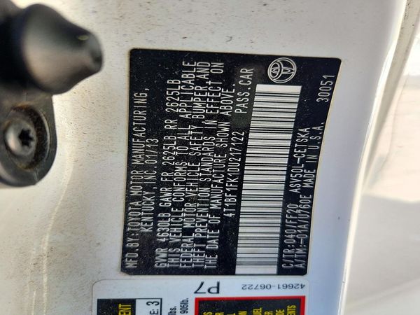 2013 TOYOTA CAMRY — VINS