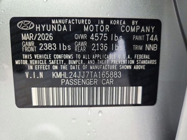 2026 HYUNDAI SONATA Blue — VINS