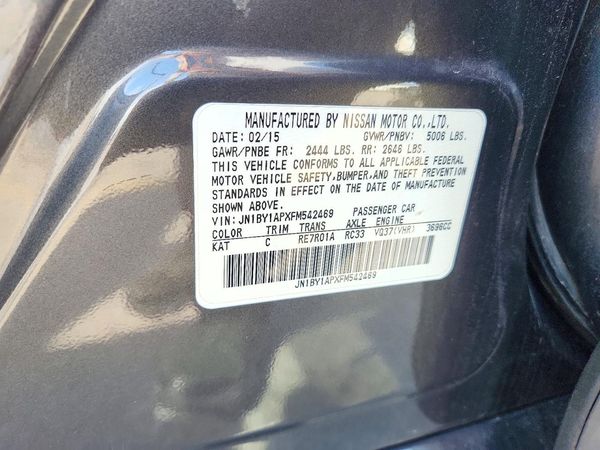 2015 INFINITI Q70 — VINS
