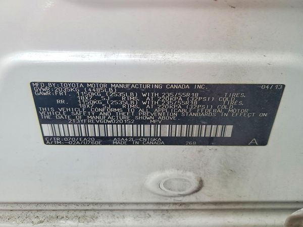 2013 TOYOTA RAV4 High — VINS