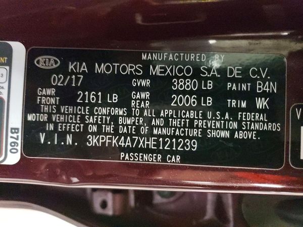 2017 KIA FORTE — VINS