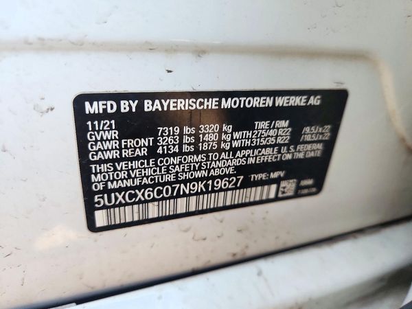 2022 BMW X7 M50i — VINS