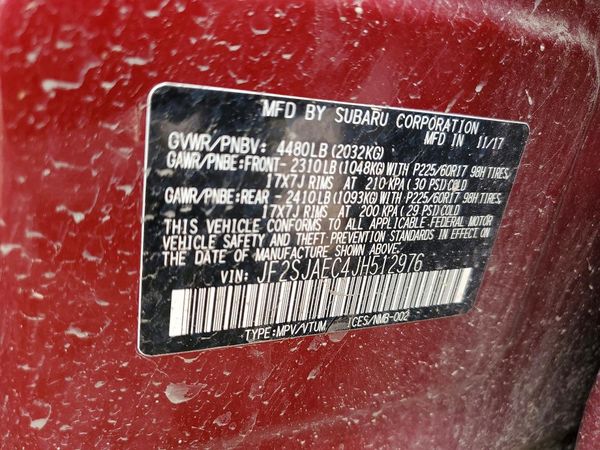 2018 SUBARU FORESTER Premium+CWP — VINS