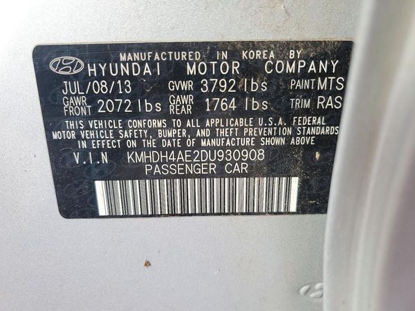 2013 HYUNDAI ELANTRA — VINS