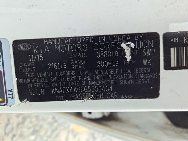 2016 KIA FORTE — VINS