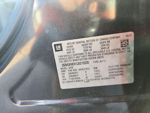 2018 CHEVROLET EQUINOX LS — VINS