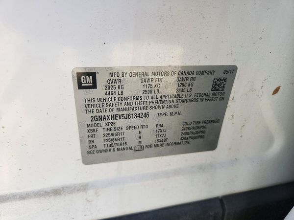 2018 CHEVROLET EQUINOX LS — VINS