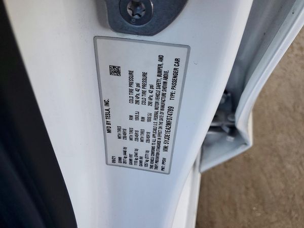 2021 TESLA MODEL 3 — VINS