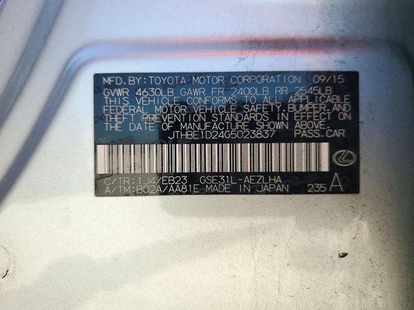 2016 LEXUS IS 350 — VINS