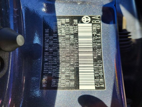 2019 TOYOTA COROLLA L/LE/SE/XLE/XSE — VINS