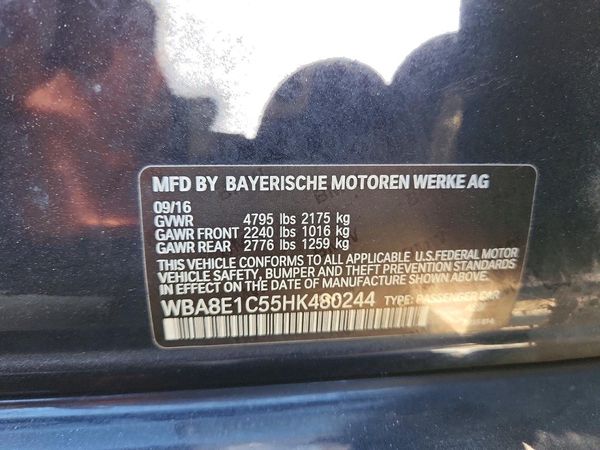 2017 BMW 330E — VINS