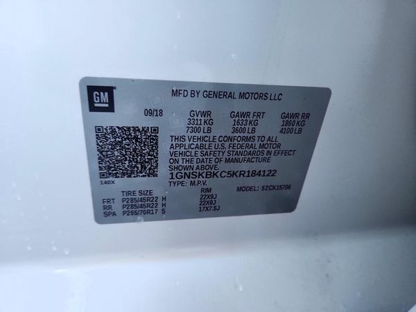 2019 CHEVROLET TAHOE LT — VINS