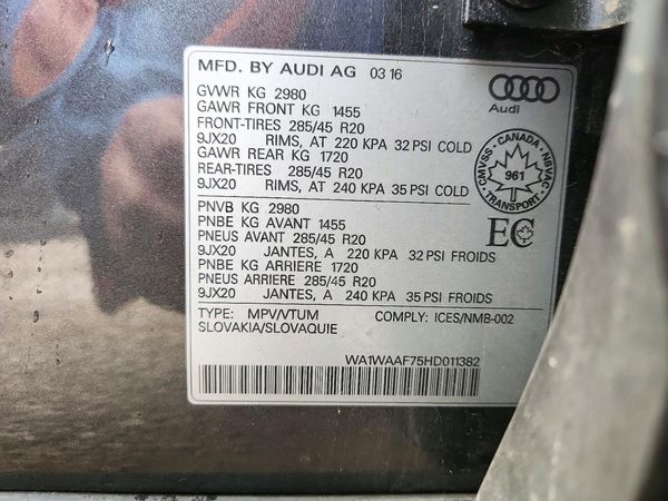 2017 AUDI Q7 S Line quattro Technik — VINS