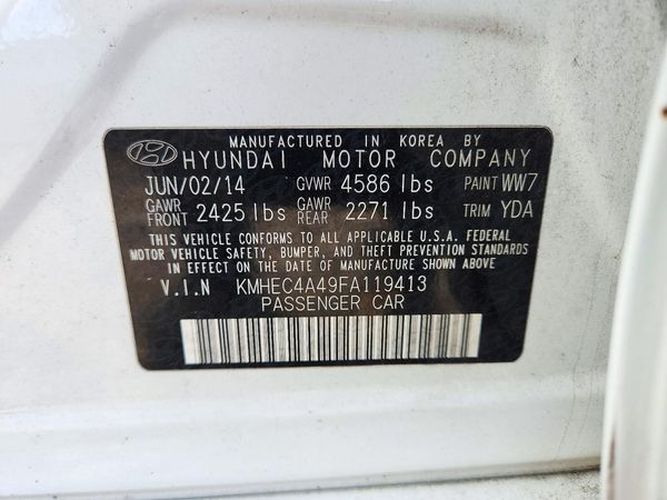 2015 HYUNDAI SONATA GLS(Middle) — VINS