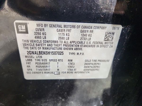 2017 CHEVROLET EQUINOX LS — VINS