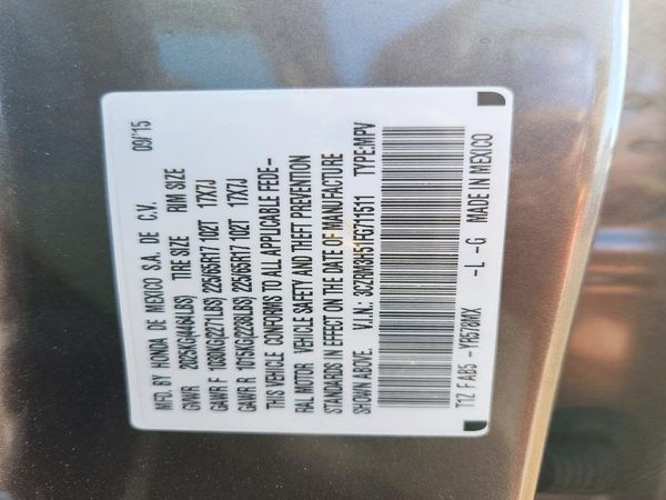 2015 HONDA CRV EX — VINS