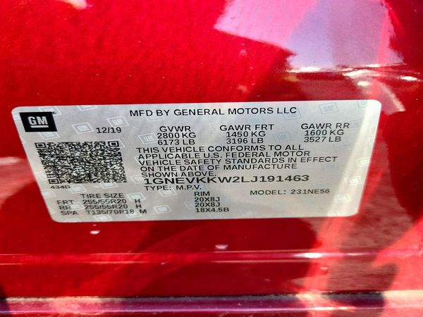 2020 CHEVROLET TRAVERSE Premier — VINS