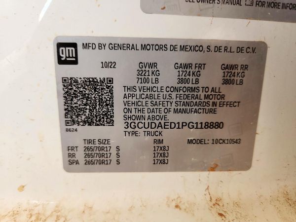 2023 CHEVROLET SILVERADO Work Truck — VINS